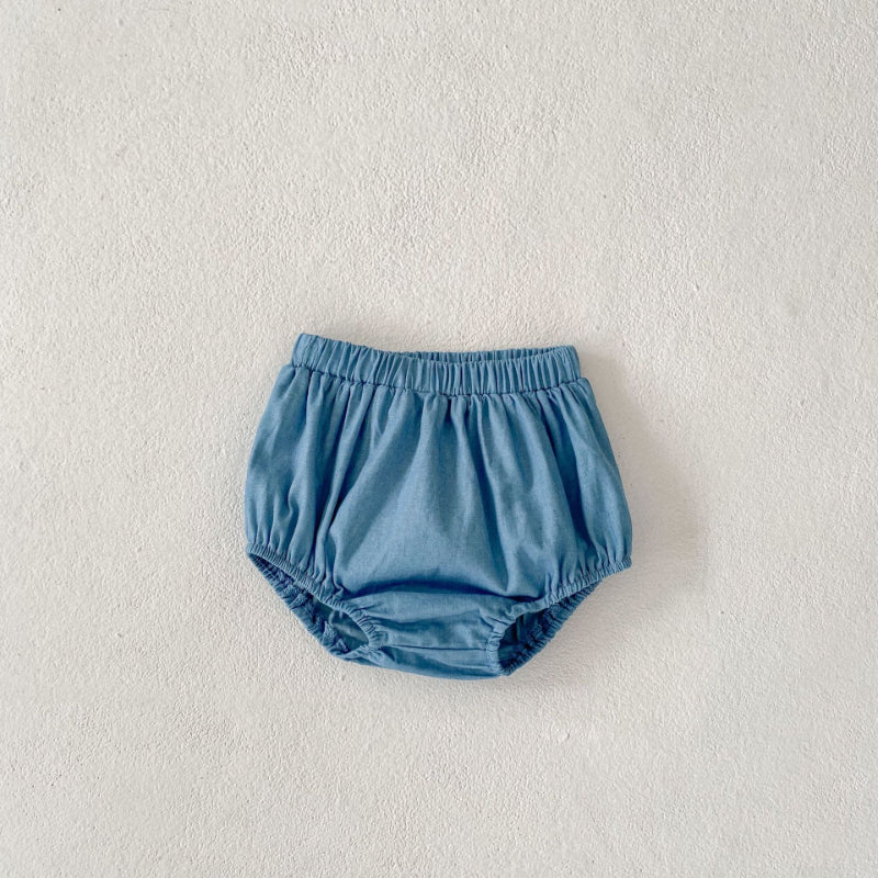 【BABY】夏新作 デニム刺繍トップス&ショーツセットアップSK071915