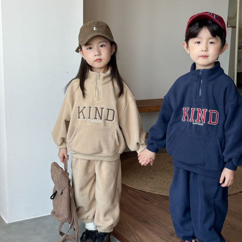 【BABY&KID】冬新作 英字ロゴフリースセットアップSK102031