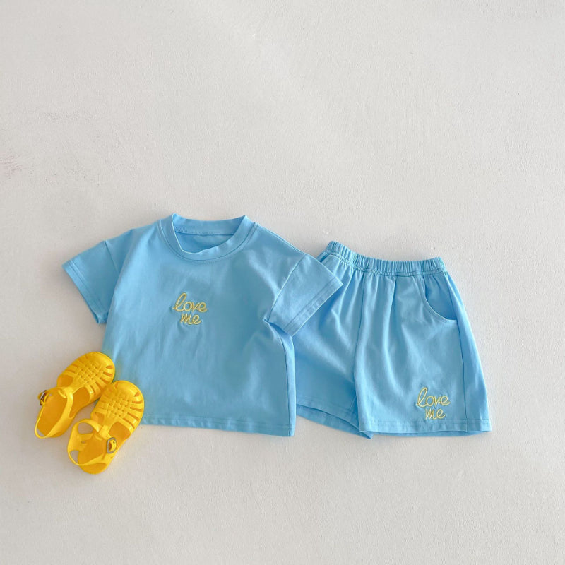 【BABY&KID】夏新作 ロゴ刺繍セットアップSK091214