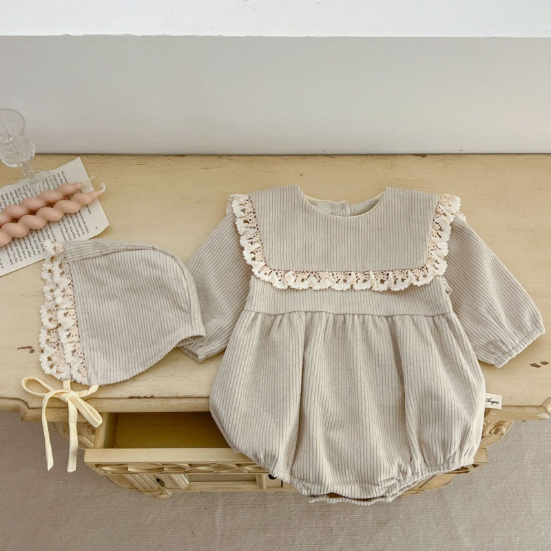 【BABY】コーデュロイ襟付きフリルロンパースSK101531