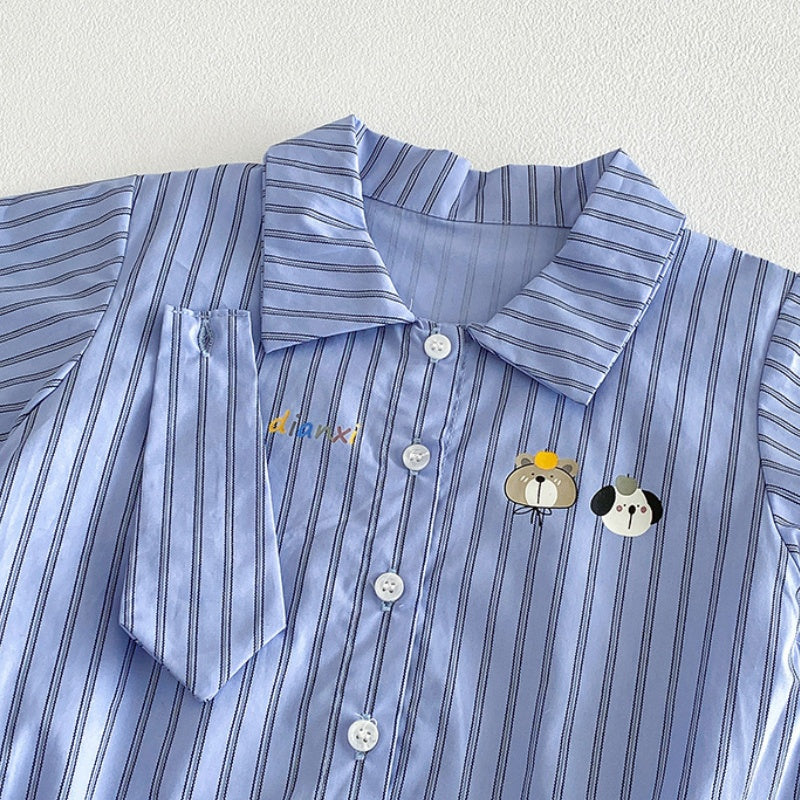 【BABY】夏新作ストライプロンパースSK104507