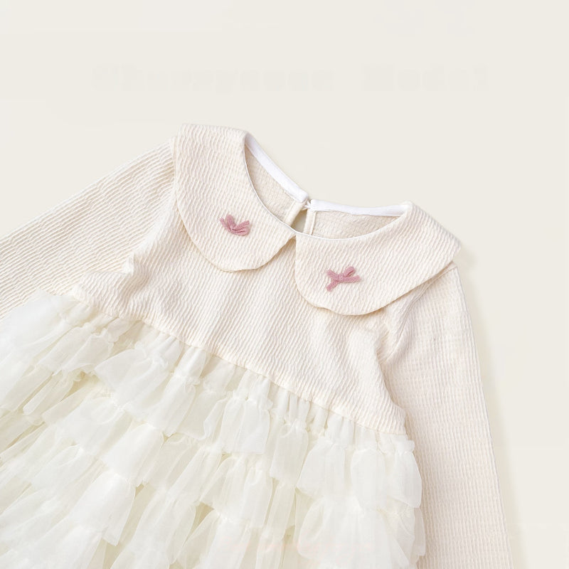 【BABY&KID】ポンポンカーディガン&リボンチュールワンピースSK102431