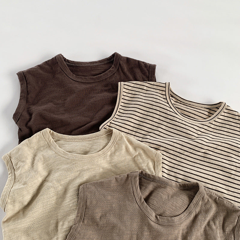 【BABY&KID】夏新作 ノースリーブボーダーTシャツSK080812