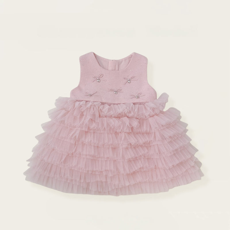 【BABY&KID】冬新作 立体リボンチュールワンピース&フリルニットSK102426
