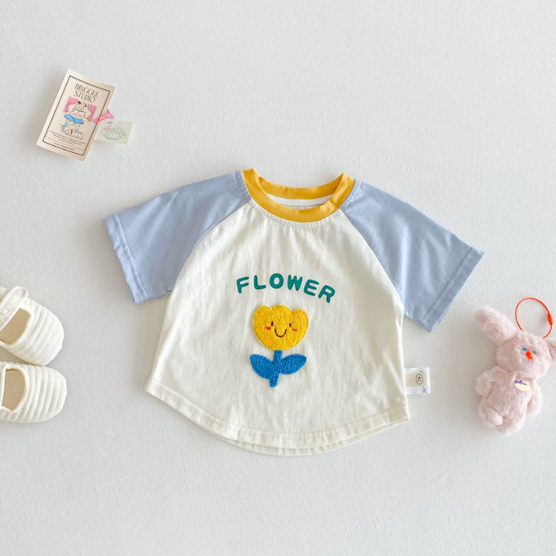 【BABY&KID】夏新作 カラーバリショートTシャツSK072006