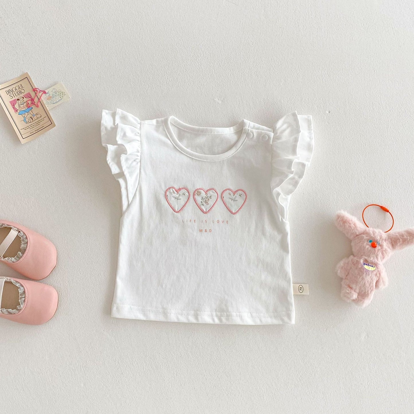 【BABY&KID】夏新作 フライングスリーブ花柄TシャツSKO71211
