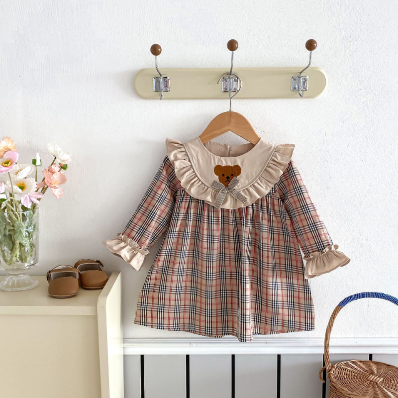 【BABY&KID】チェックくまさんワンピースSK011003