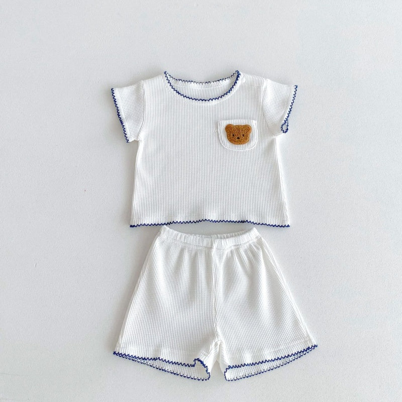 【BABY】夏新作 くま刺繍セットアップSK080305