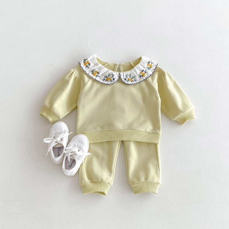 【BABY&KID】フラワー刺繡襟セットアップSK032206
