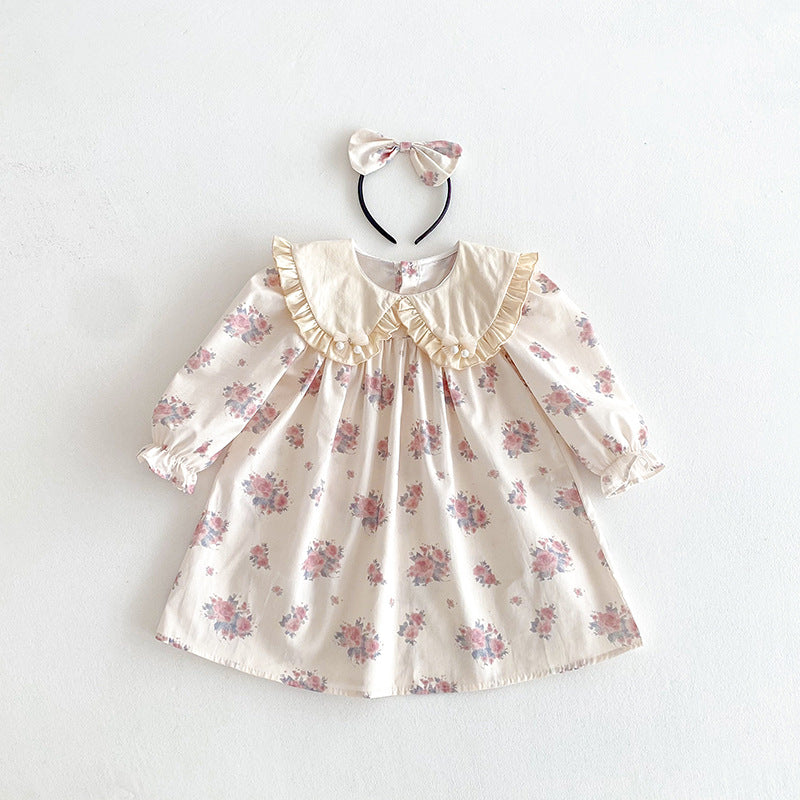 【姉妹服】フリル襟花柄ロンパース、ワンピースSK101132