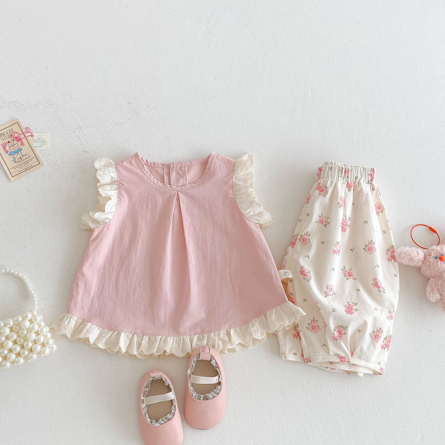 【BABY&KID】夏新作 可愛いフラワーシャツ、パンツSKO71213