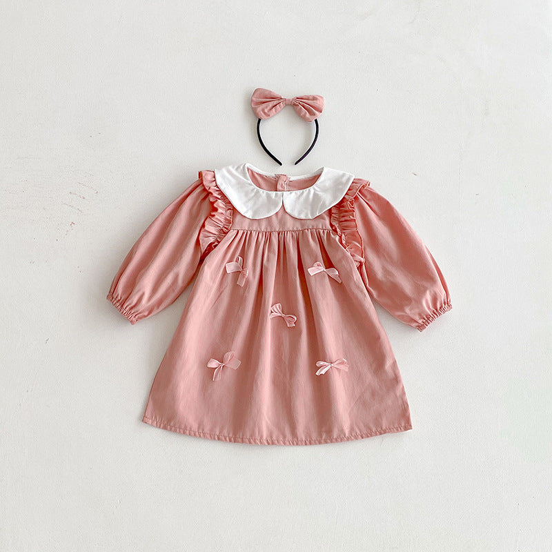 【姉妹服】立体蝶結びロンパース、ワンピースSK101114