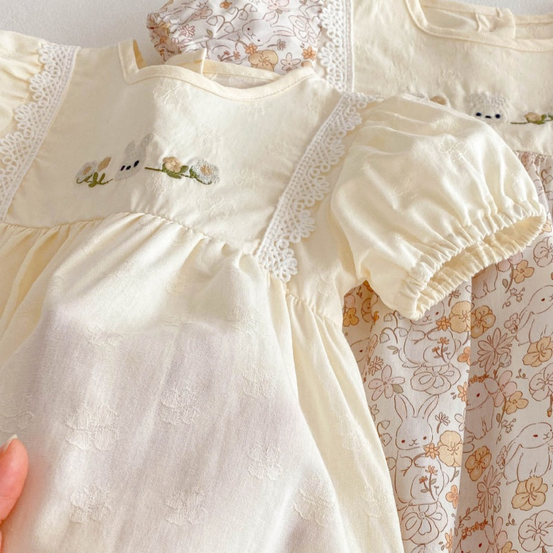 【BABY&KID】夏新作 フラワー、無地ワンピースSK080308