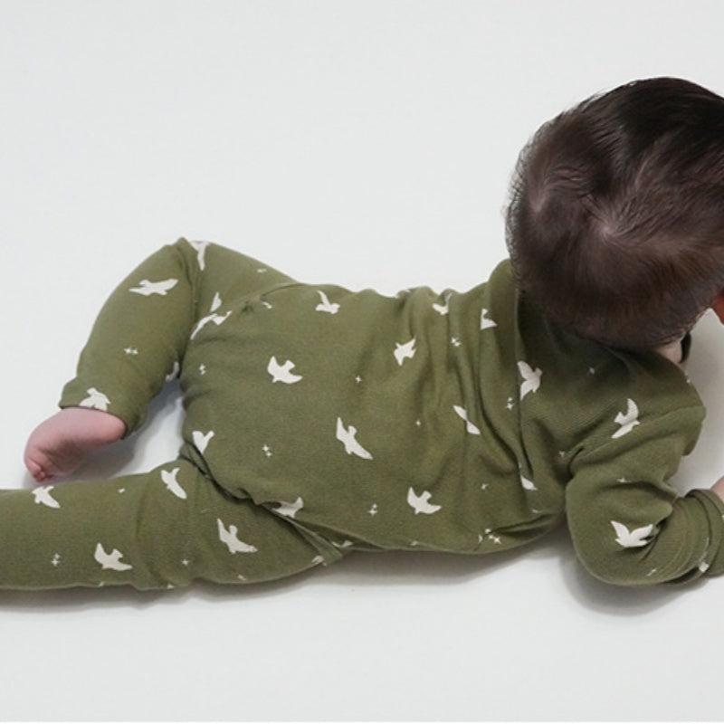 【BABY】北欧風パン、カモメ柄ロンパース、レギンスSK101325