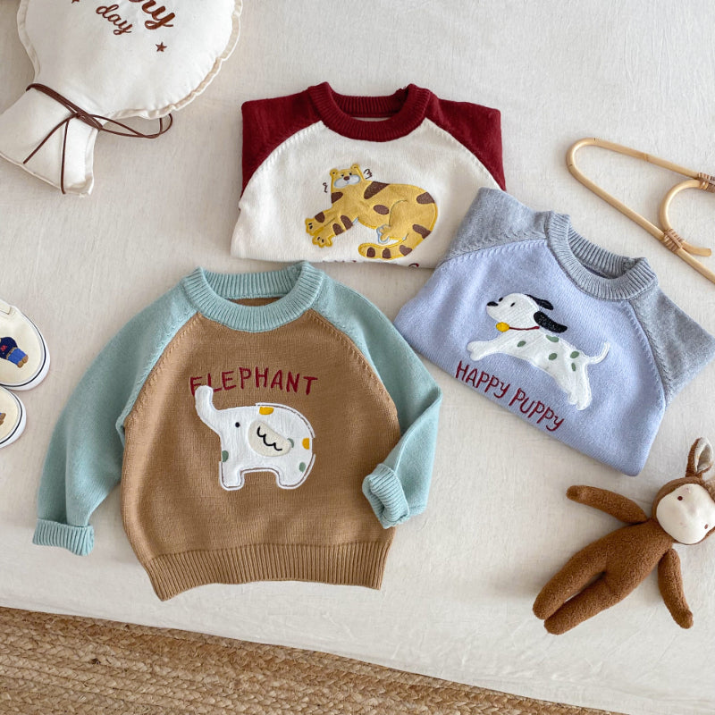 【BABY&KID】ロゴアニマル柄ニットトップスSK102019