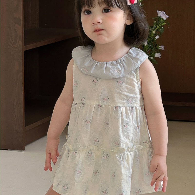 【BABY】夏新作 ノースリーブプリンセスフラワーワンピースSK072607