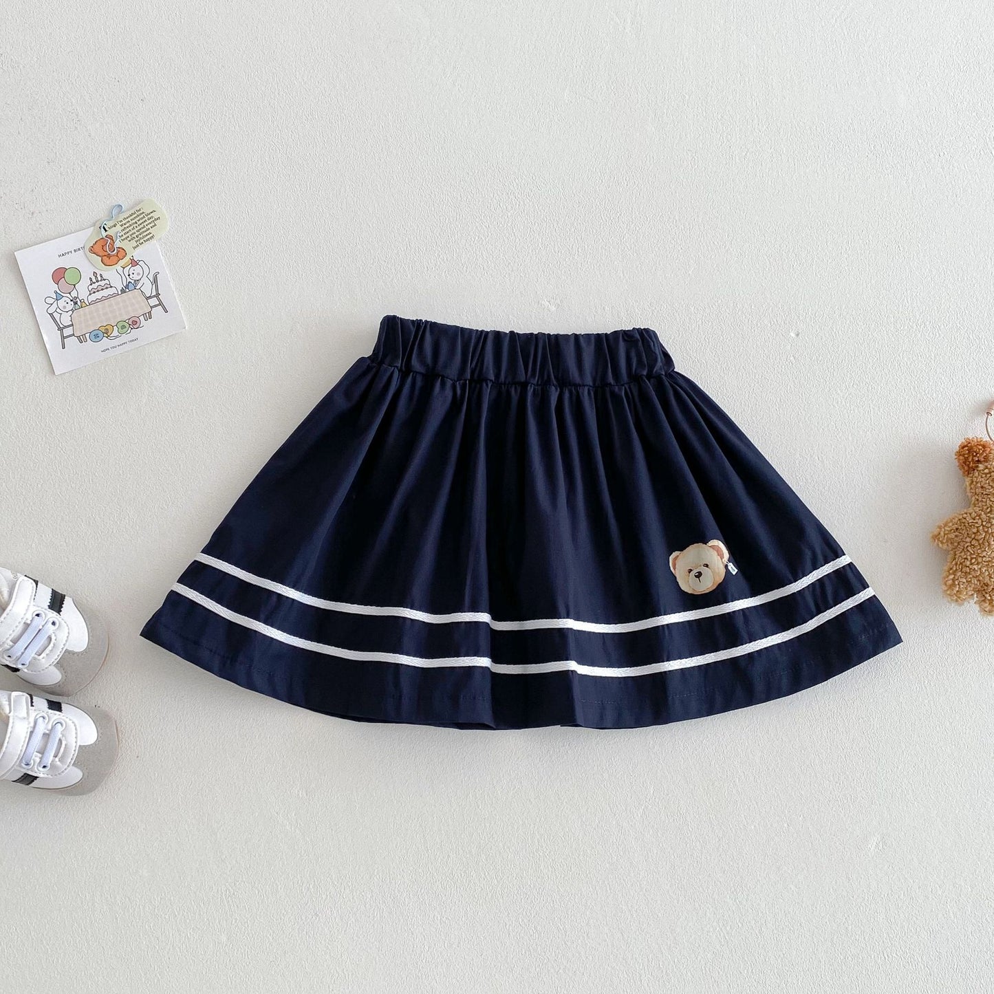 【BABY&KID】夏新作 クマ柄セーラー風セットアップSK061808