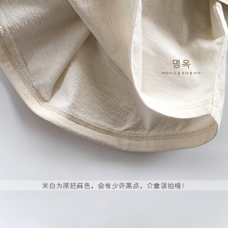 【BABY&KID】夏新作 薄手コットン半袖TシャツSK080818