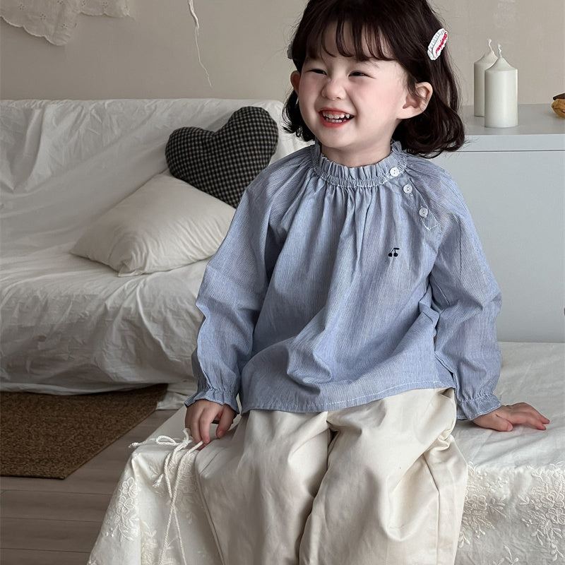 【BABY&KID】ストライプ刺繍ニットカーデSK101439