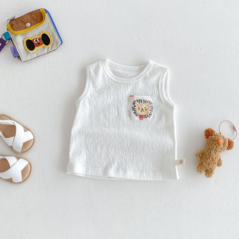 【BABY&KID】夏新作 ライオンオシャレセットアップ、ノースリーブTシャツSK072011