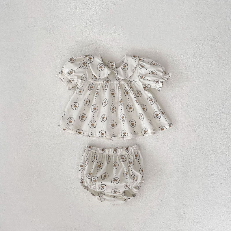 【BABY】夏新作 フラワー、チェックセットアップSK071920