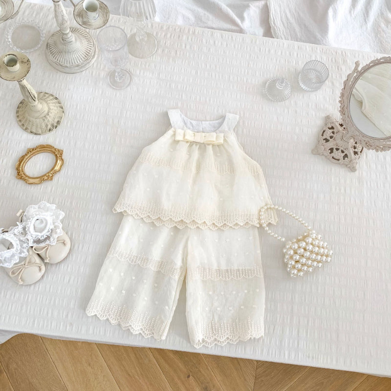 【BABY&KID】夏新作 クリームトップス&パンツSK080116