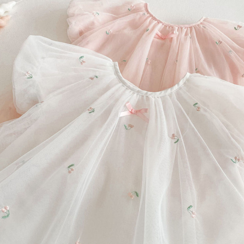 【BABY&KID】夏新作 メッシュ刺繍ワンピースSK070512