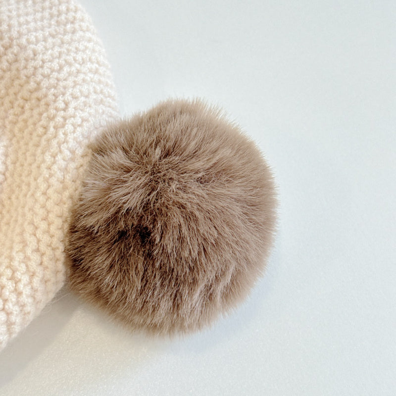 【HAT】波型ポンポンニット帽子SK101607