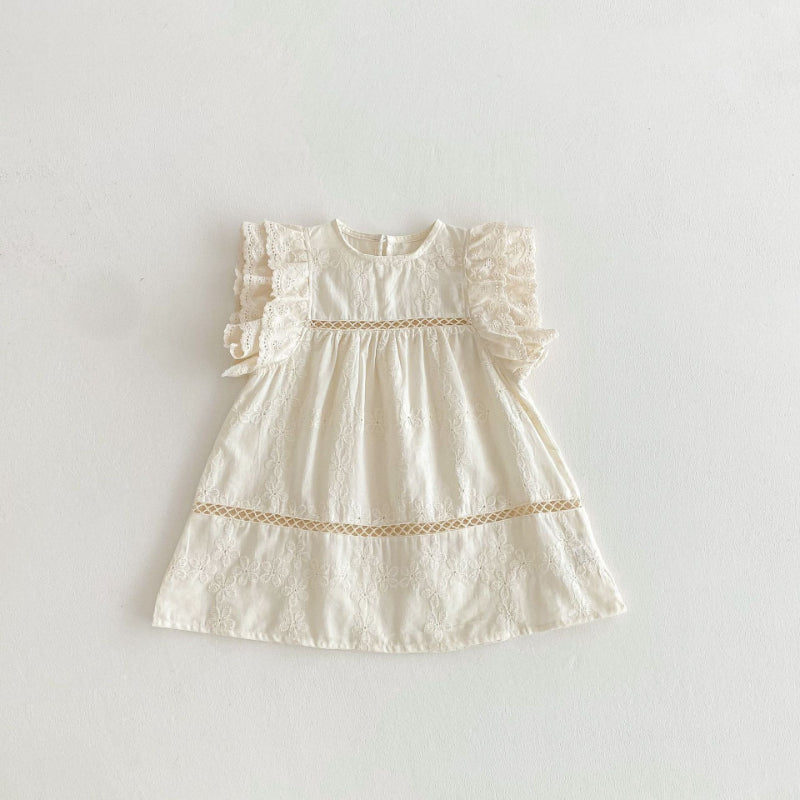 【BABY&KID】夏新作 フラワー刺繍ワンピースSK081609