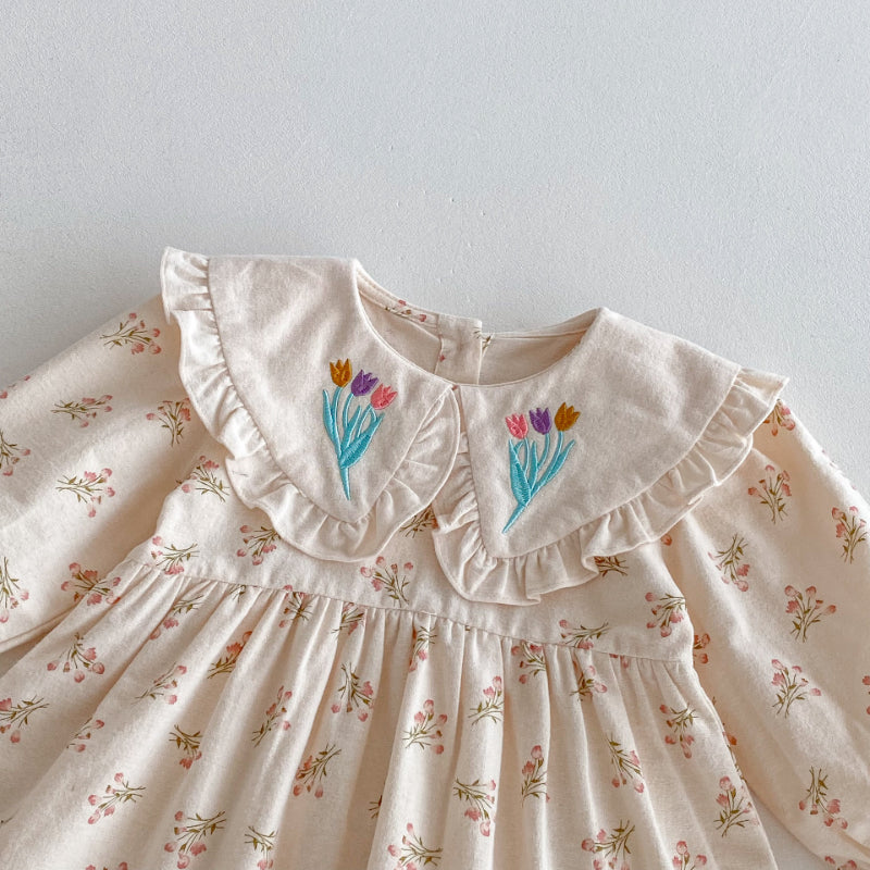 【BABY&KID】アプリコット小花柄ワンピースSK011019