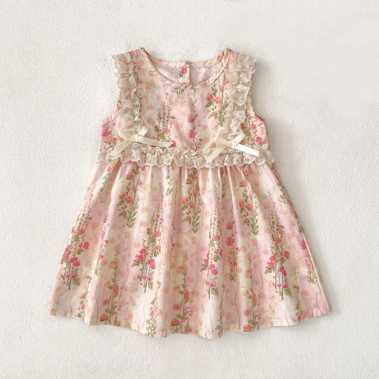 【姉妹服】夏新作 レース小花柄ロンパース、ワンピースSK081617