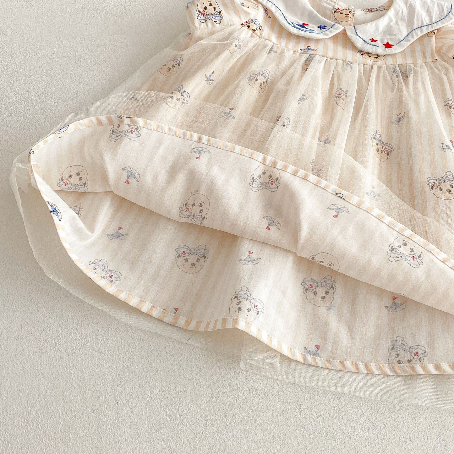 【BABY&KID】夏新作 ベア柄フリルワンピース、セットアップSK061604