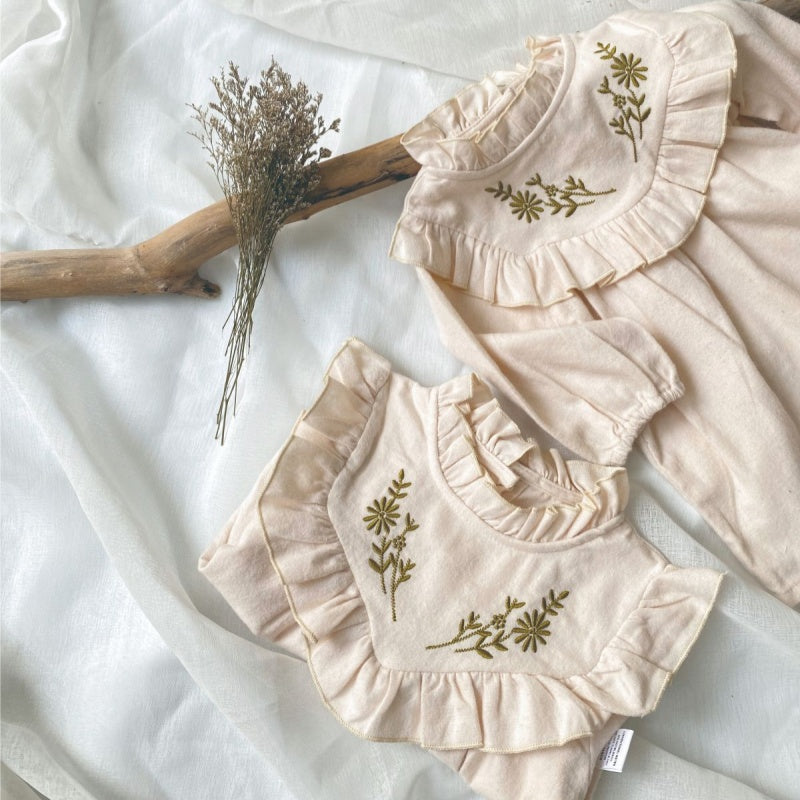 【BABY】起毛花柄刺繍ロンパースSK101522