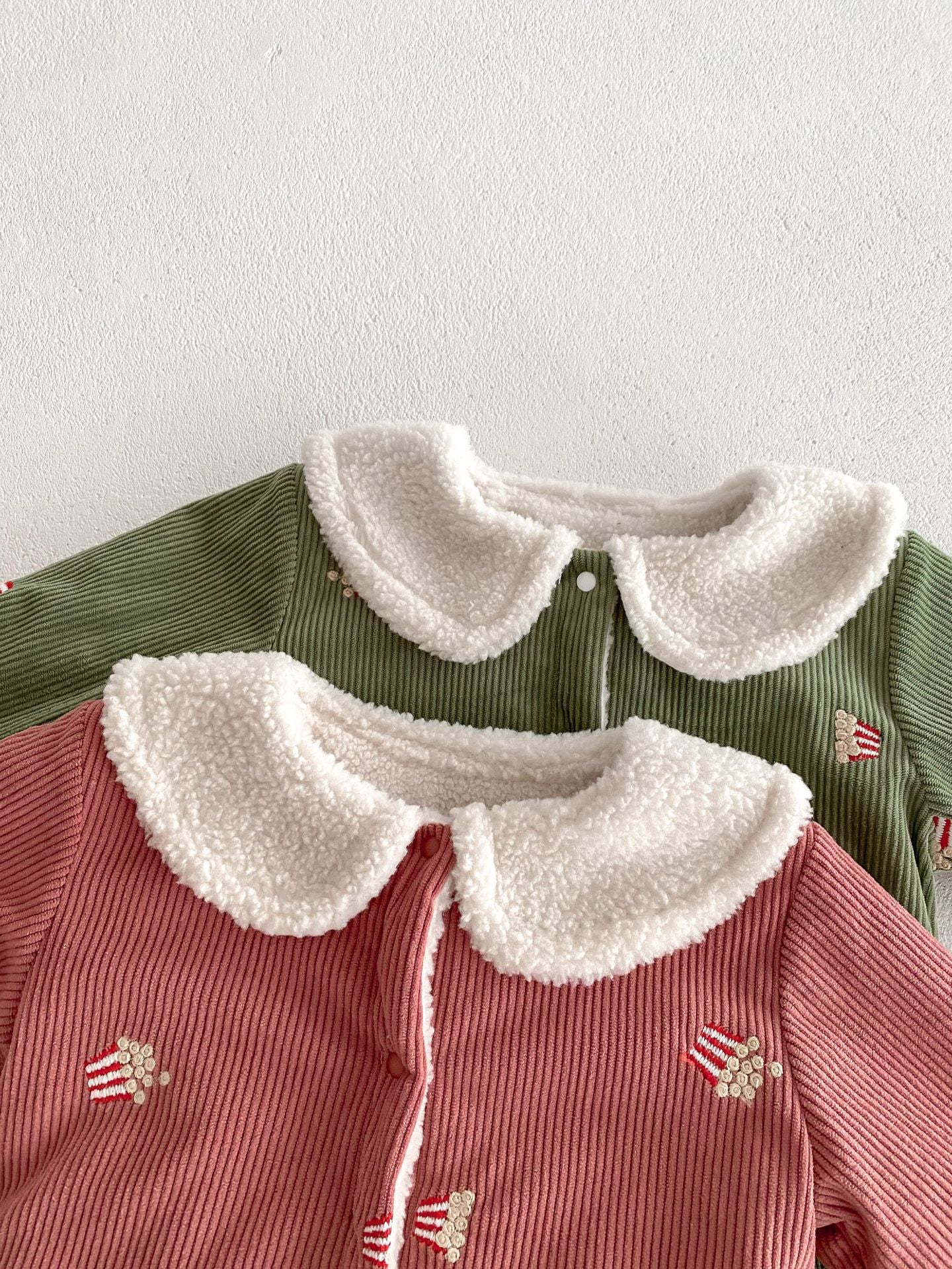 【BABY&KID】ナチュラルコーデュロイ暖かいロンパースSK022303