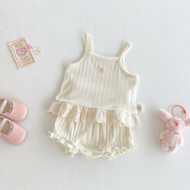 【BABY】夏新作 無地、花柄レースセットアップSK072223