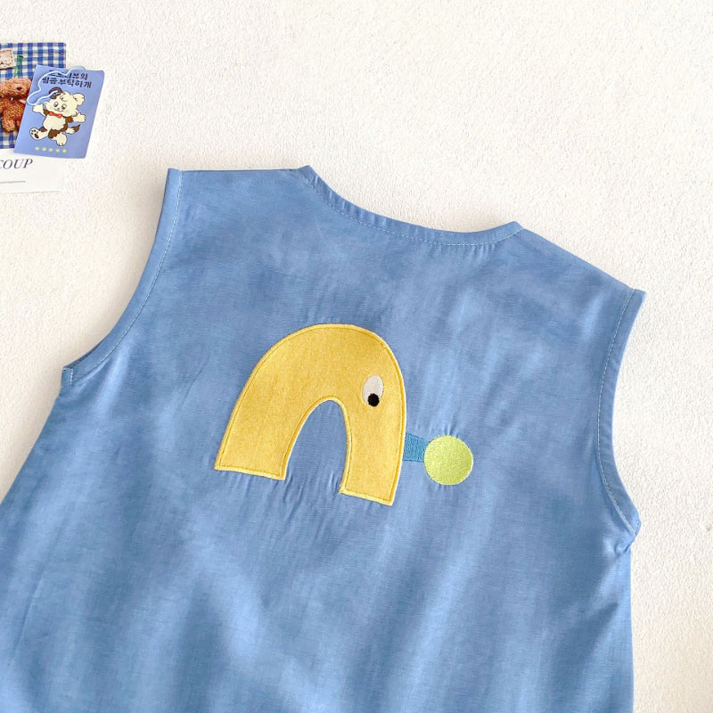 【BABY】夏新作 刺繍カートゥーンロンパースSK070102