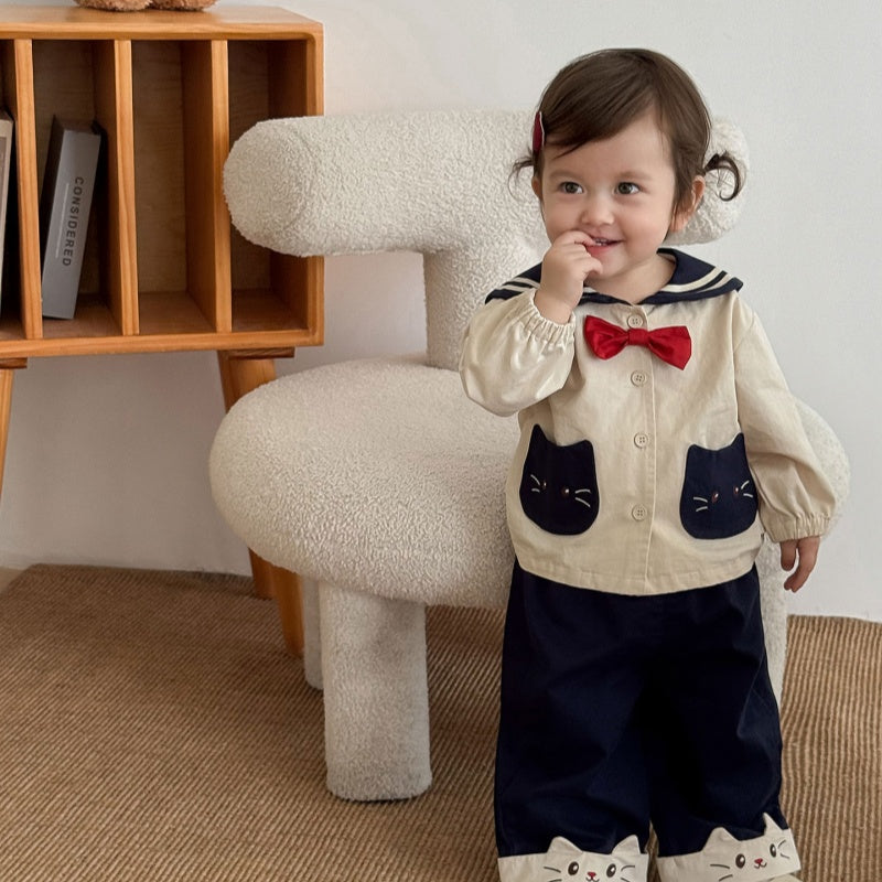 【BABY&KID】可愛い猫アウター、パンツSK100318