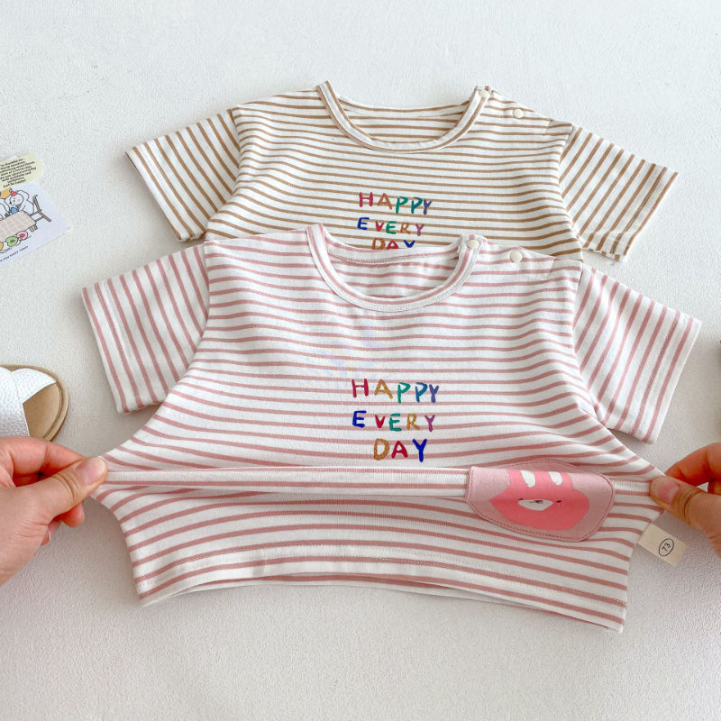 【BABY&KID】夏新作 Happy every dayボーダーセットアップSK070215