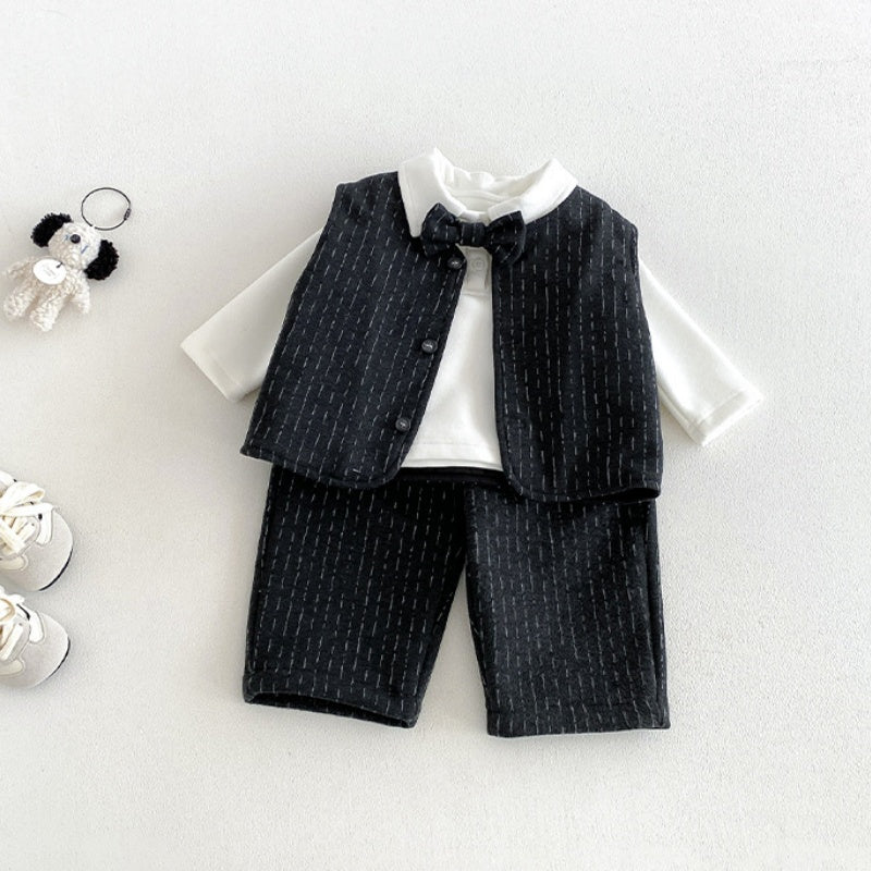 【BABY】冬新作厚手ベストセットアップ、裏起毛トップスSK108312