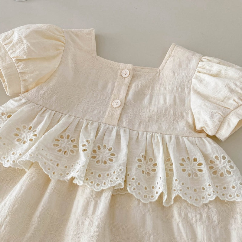 【BABY&KID】夏新作 刺繍花辺ワンピースSK071929