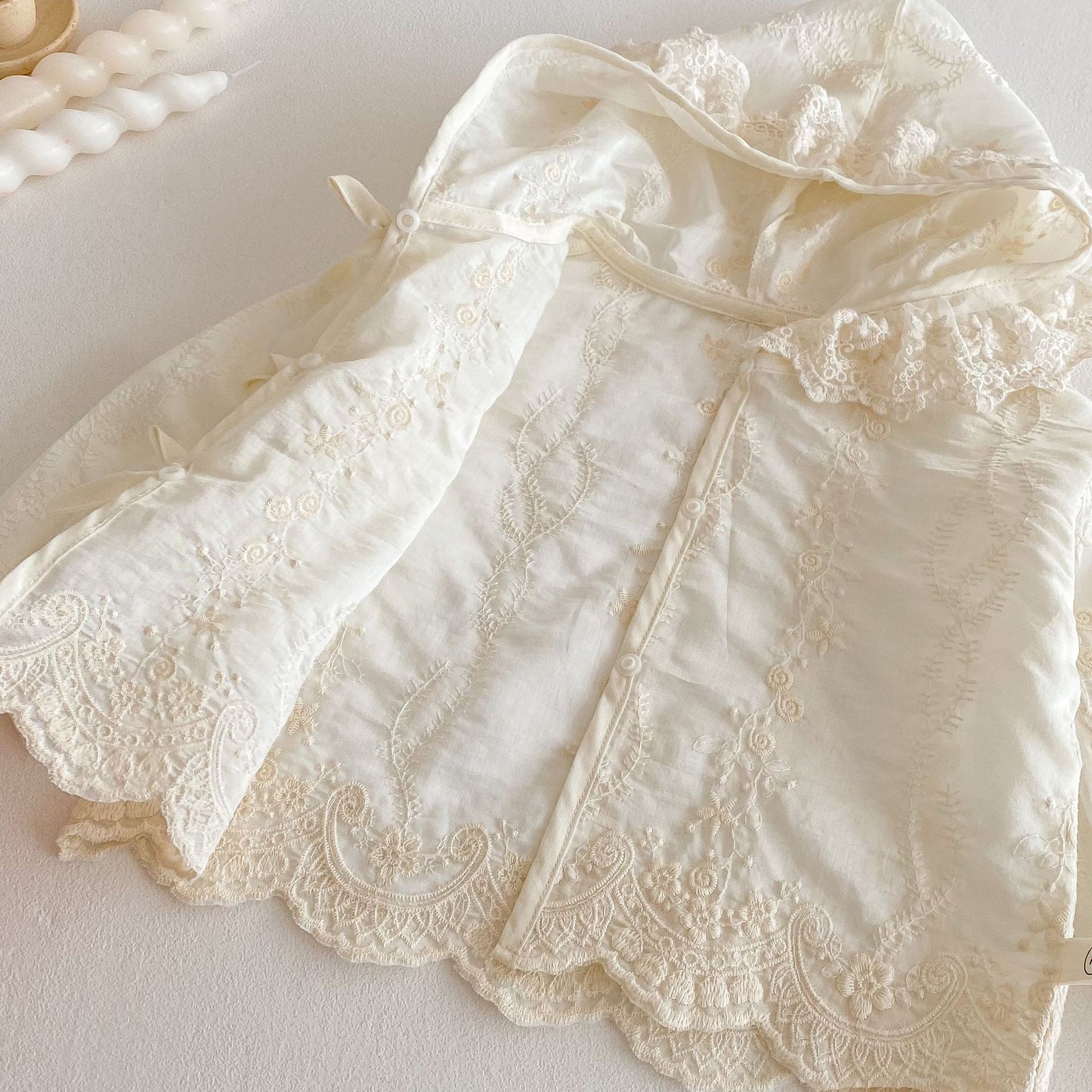 【BABY&KID】夏新作 レース帽子付きカーディガンSK062320