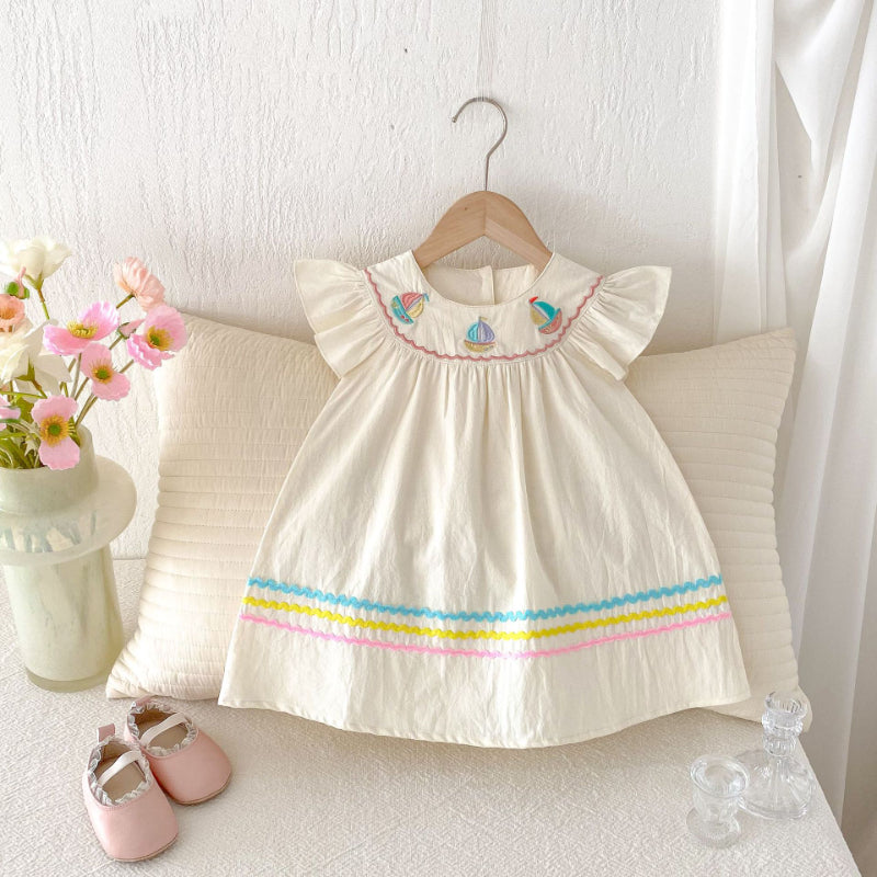 【BABY&KID】夏新作 帆船刺繍ワンピースSK081612