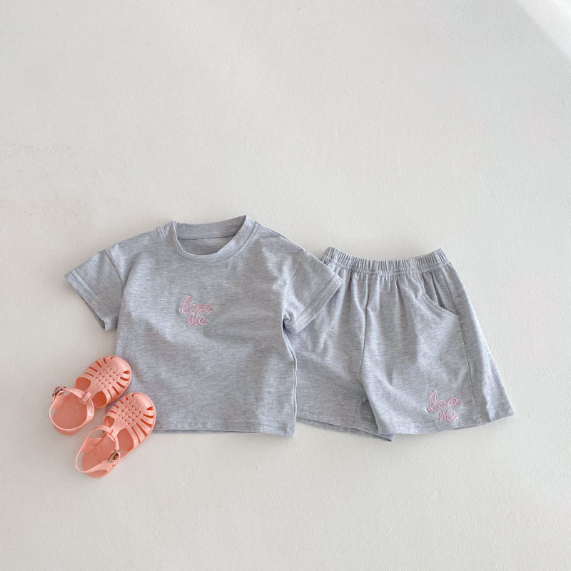 【BABY&KID】夏新作 ロゴ刺繍セットアップSK091214