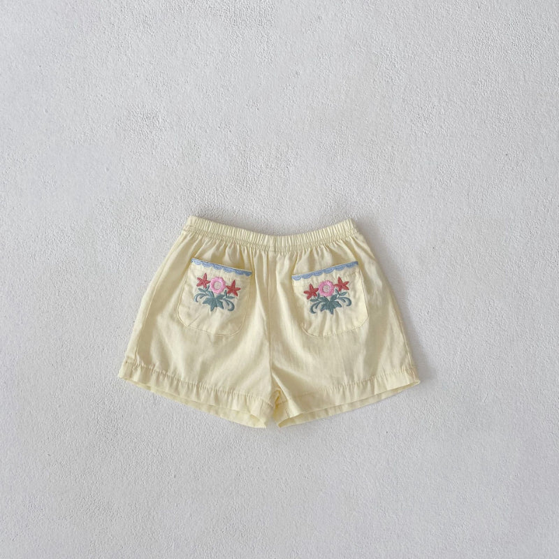 【BABY】夏新作 花柄刺繍襟付きセットアップSK010231