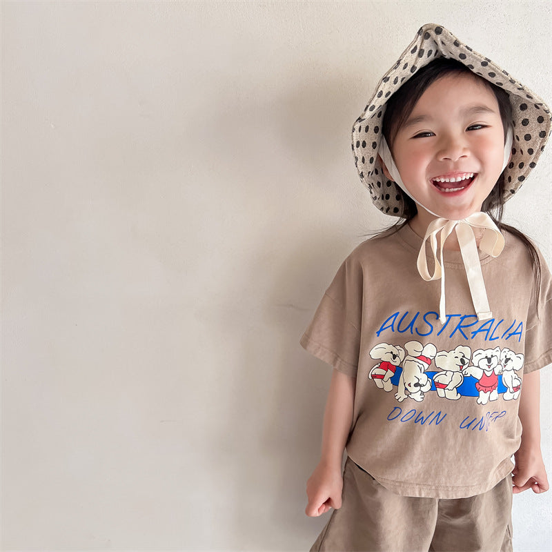 【BABY&KID】夏新作 五つ熊柄TシャツSK091613