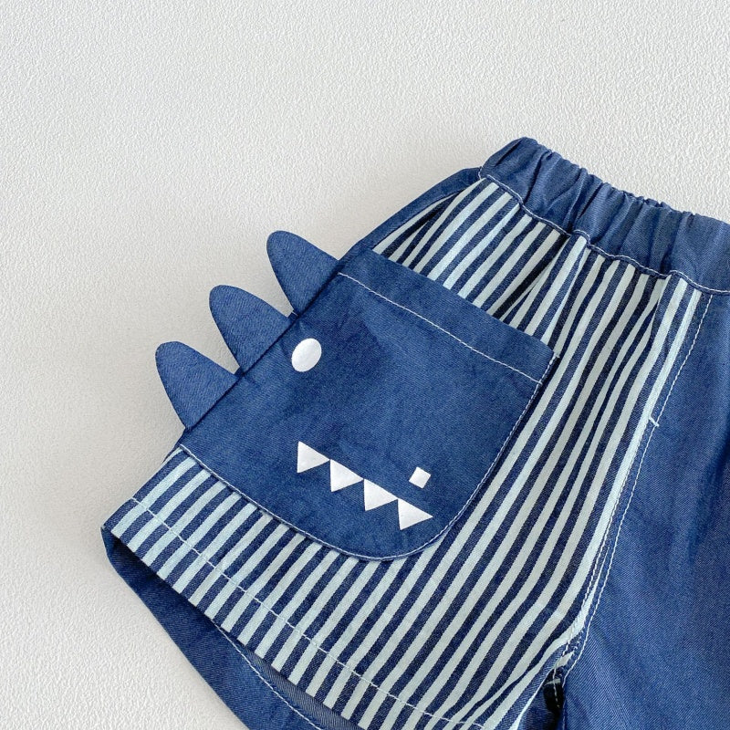 【BABY&KID】夏新作恐竜Tシャツ、デニムショートパンツSK105602