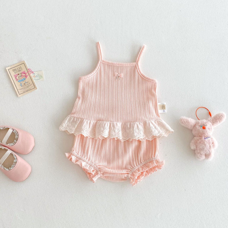 【BABY】夏新作 無地、花柄レースセットアップSK072223