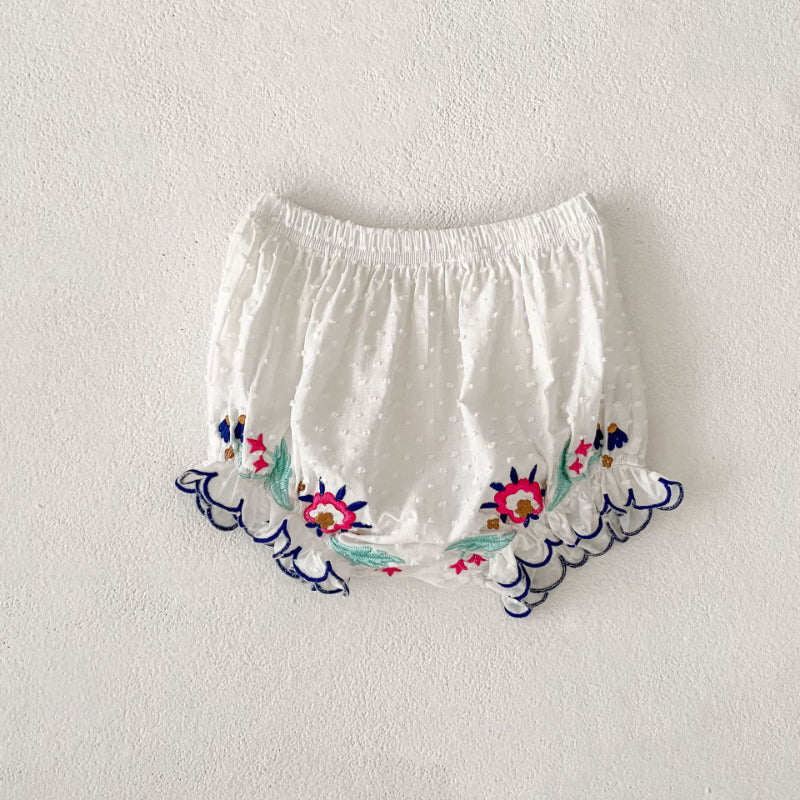 【BABY&KID】夏新作 フラワー刺繍キャミセットアップSK081608