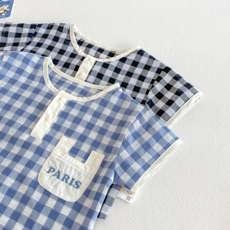 【BABY&KID】夏新作 オシャレチェックセットアップSK070216