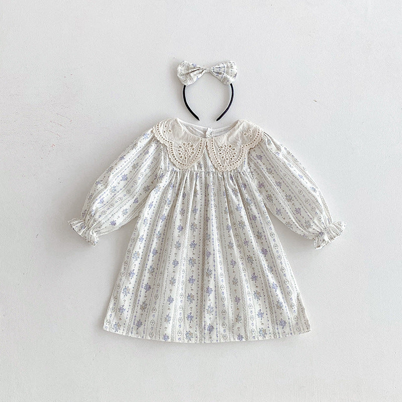 【姉妹服】パープルフラワーレース襟ロンパース、ワンピースSK101117
